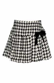 Truly Me Kids' Houndstooth Check Pleated Skirt