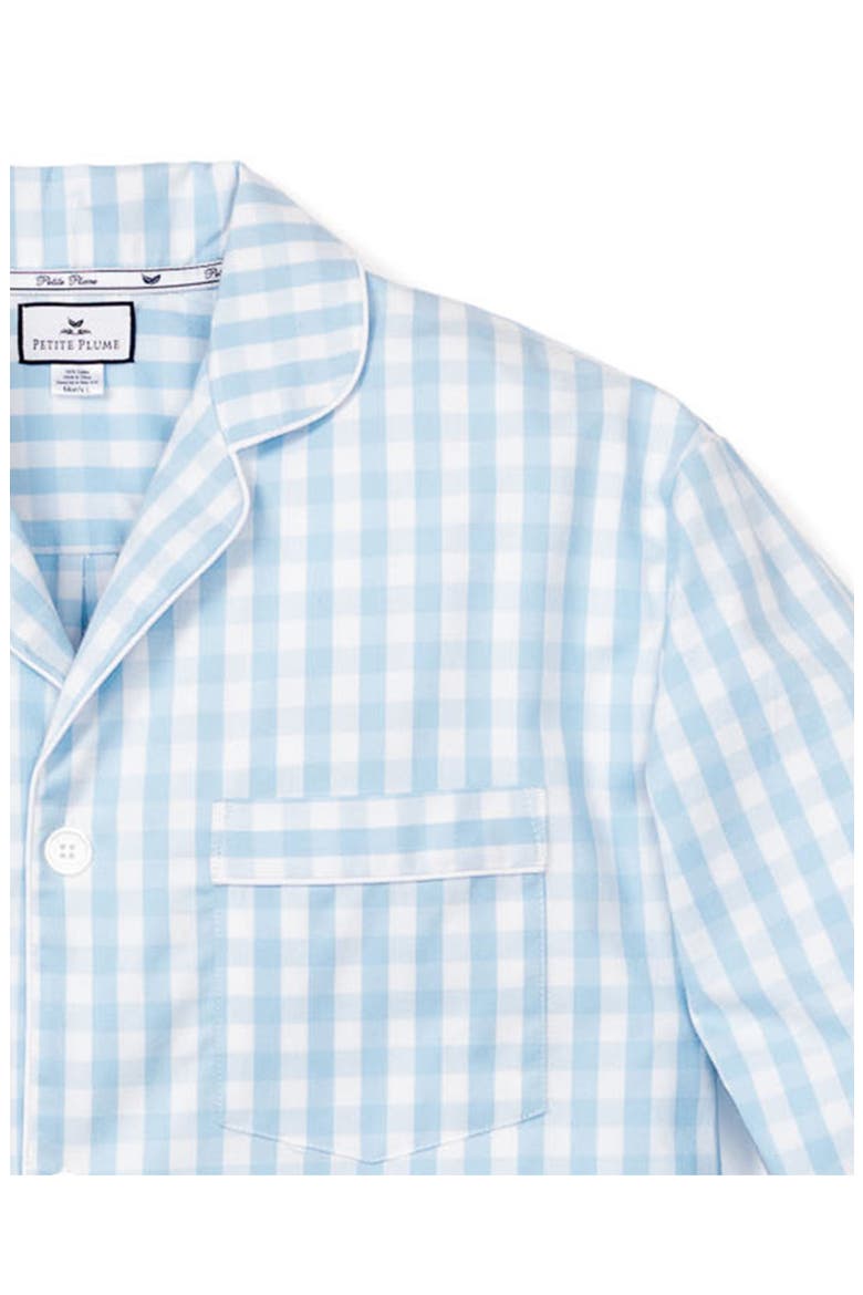 Gingham Cotton Pajama Set, Alternate, color, BLUE