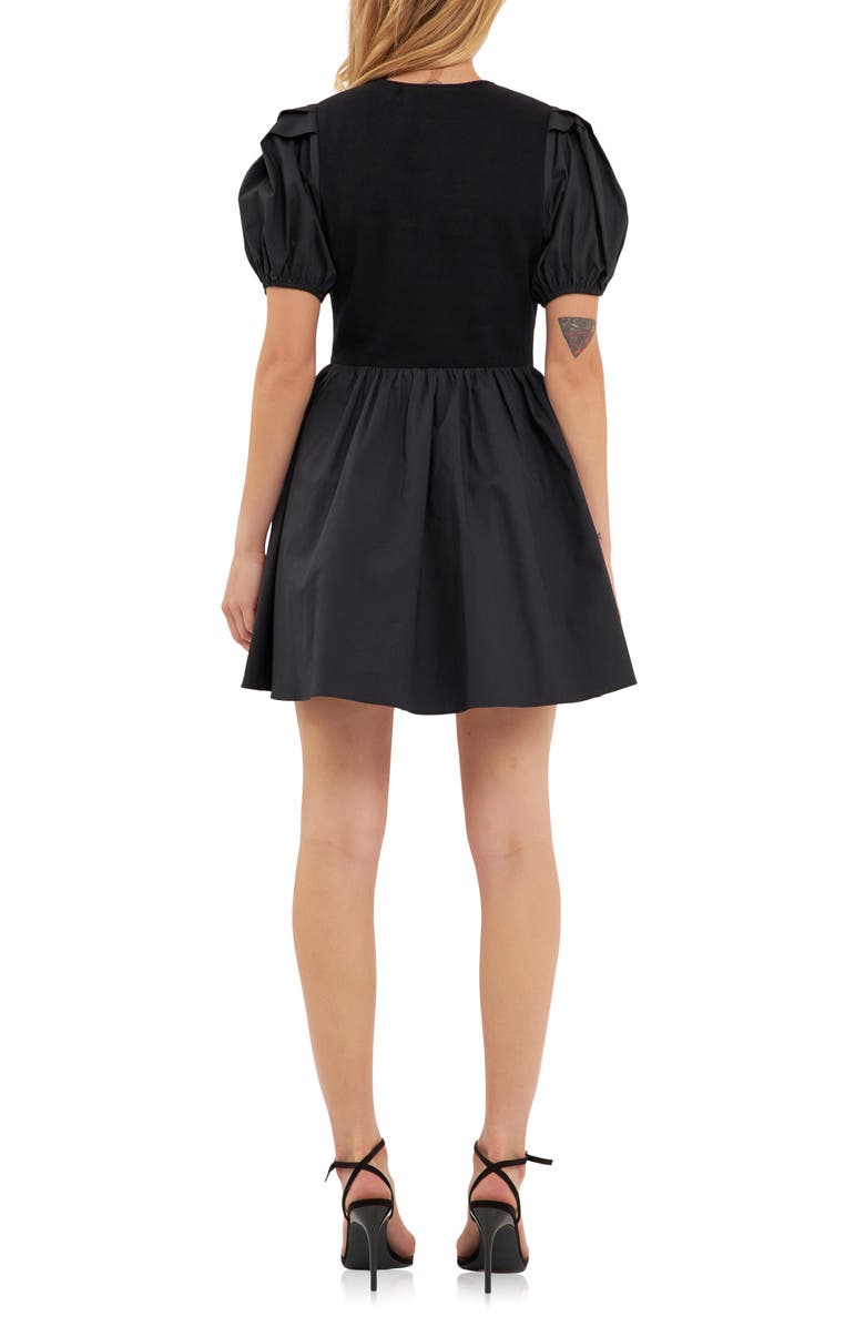 English Factory Mixed Media Henley Minidress, Alternate, color, 