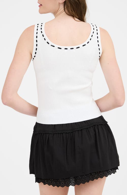 BLU PEPPER BLU PEPPER STITCH TRIM RIBBED TANK 