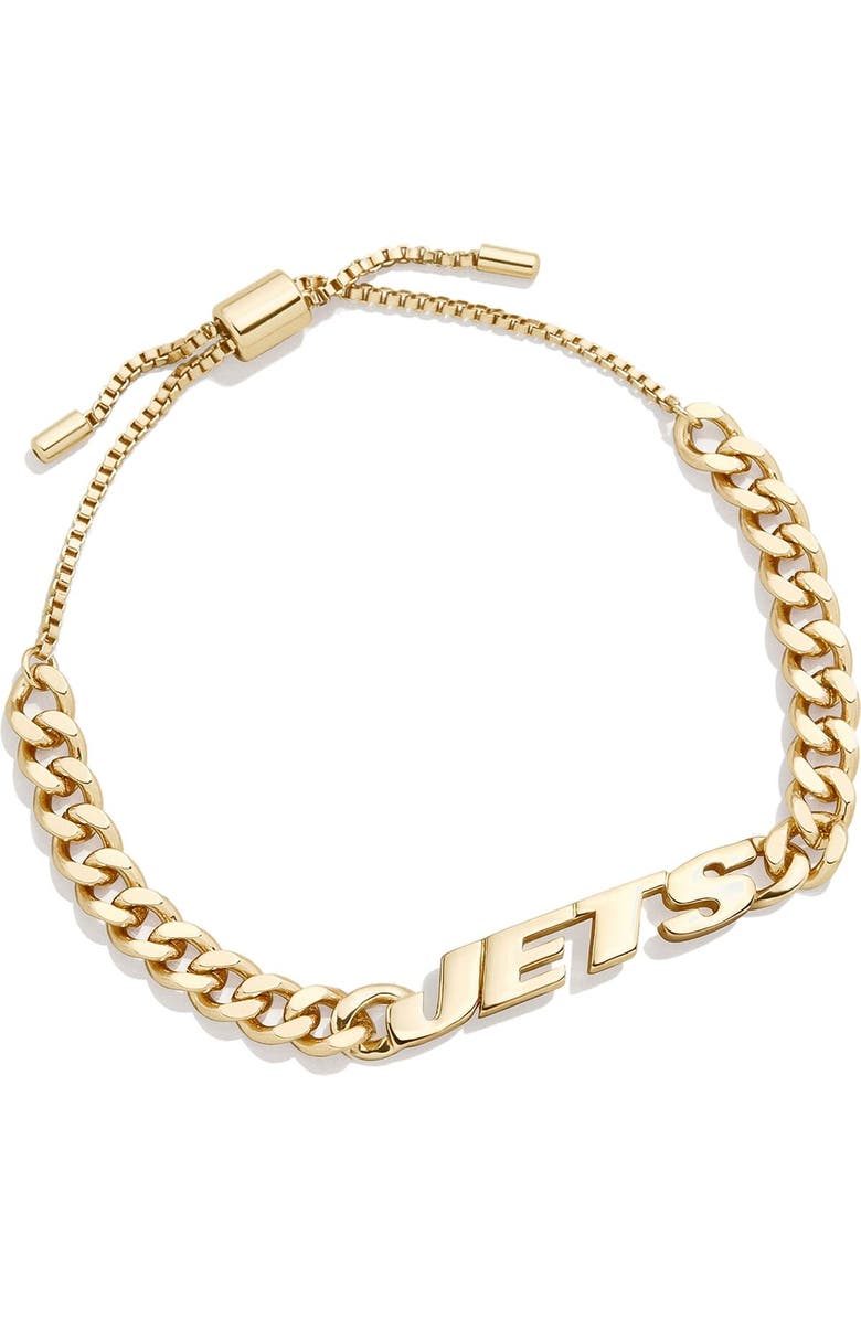 BaubleBar Women's BaubleBar Gold New York Jets Chain Bracelet, Main, color,