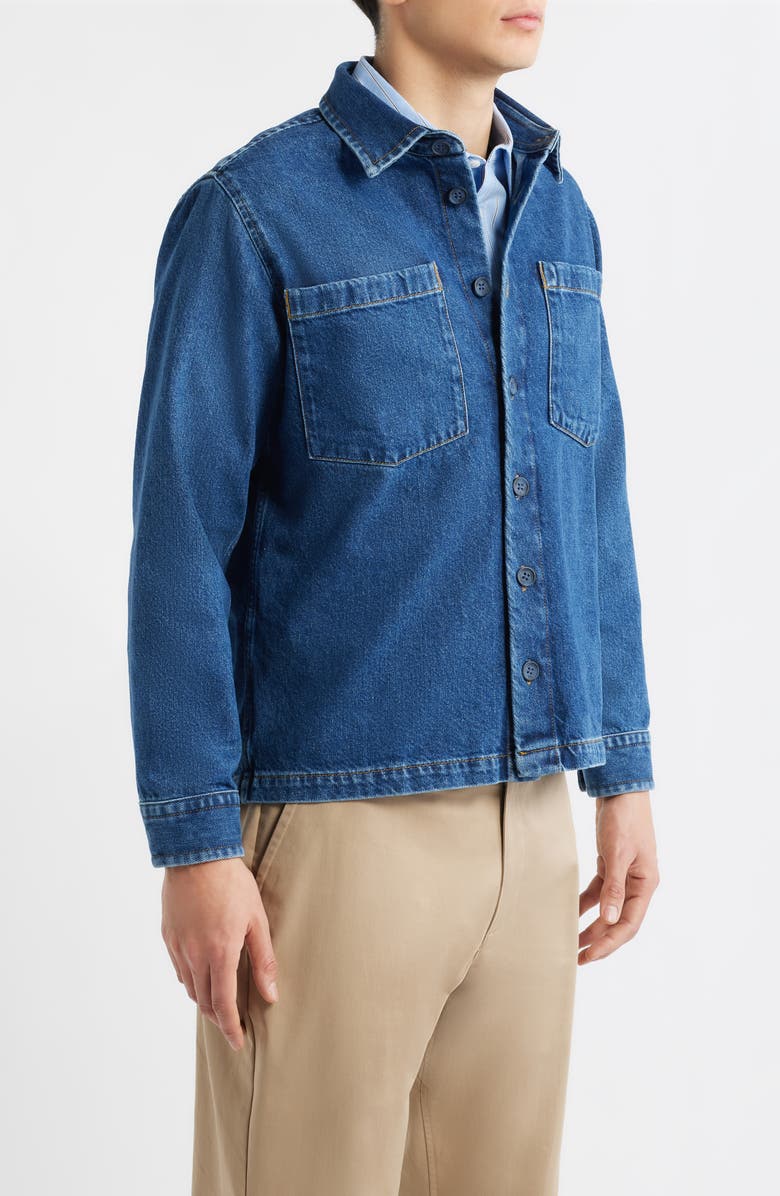 Percival Heavyweight Denim Overshirt, Alternate, color, Mid Wash