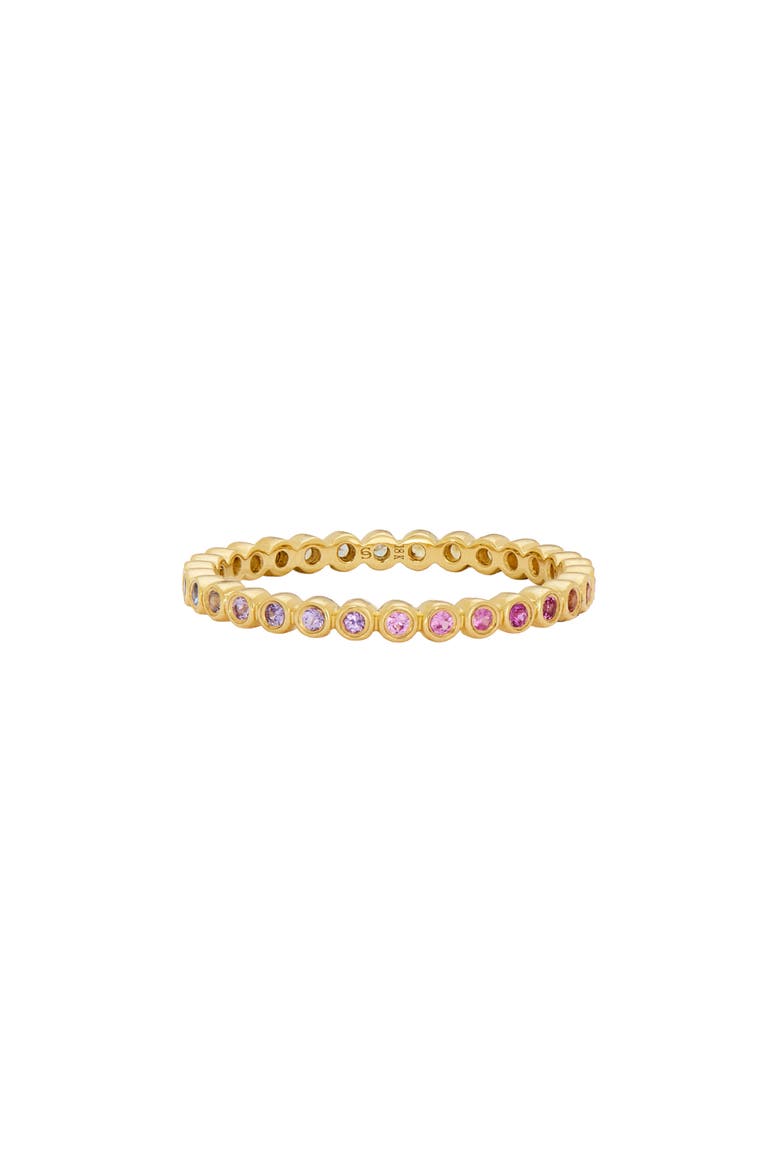 18k Gold Rainbow Sapphire Stackable Ring, Main, color, 18K YELLOW GOLD