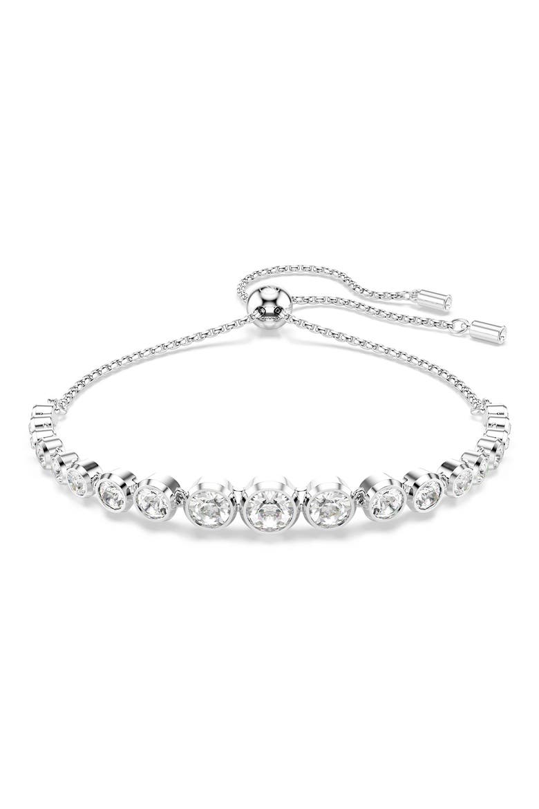 Imber Crystal Slider Bracelet, Main, color, CRYSTAL/ SILVER
