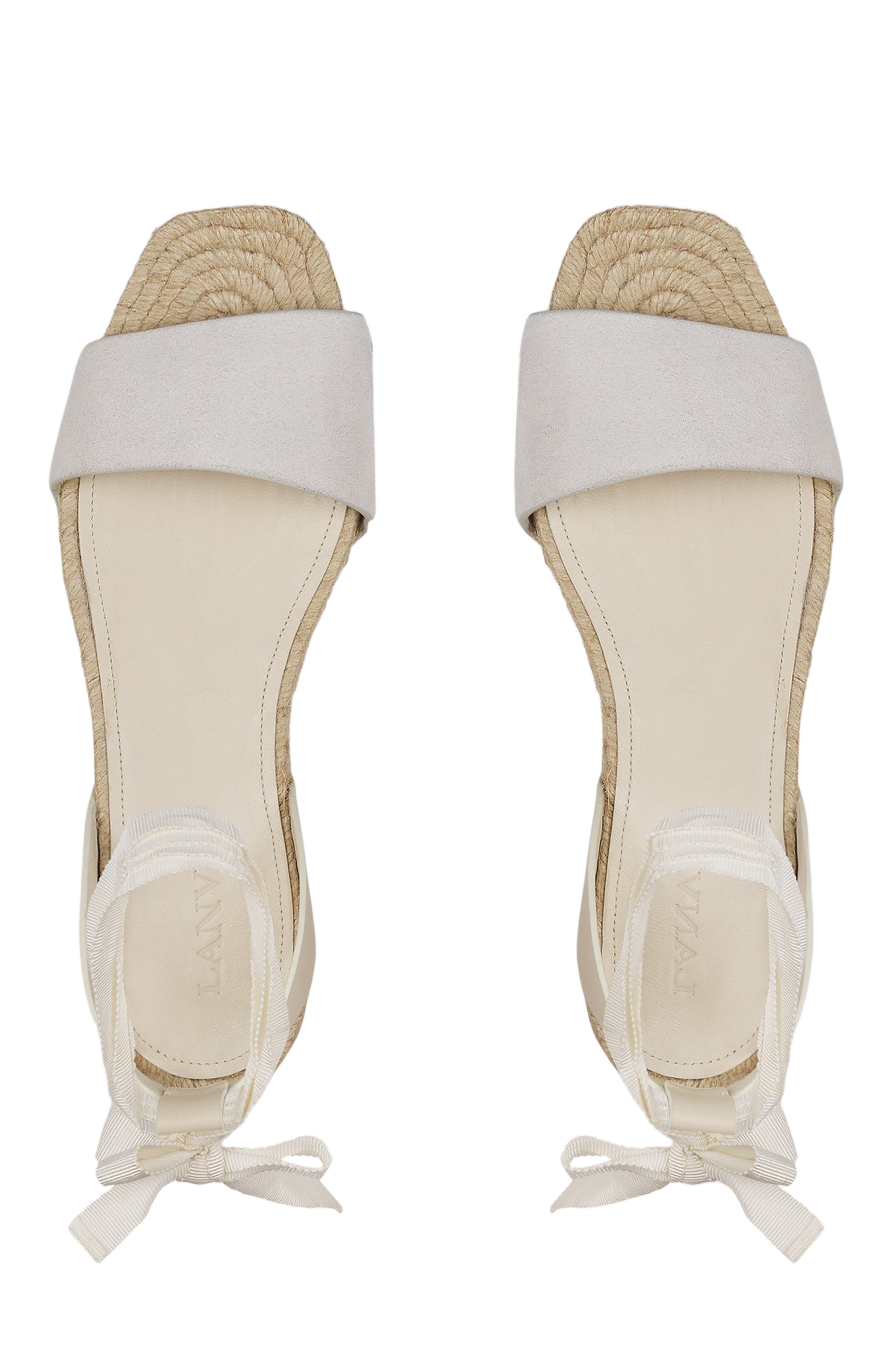 Lanvin Domra Flat Suede Sandals, Alternate, color, 