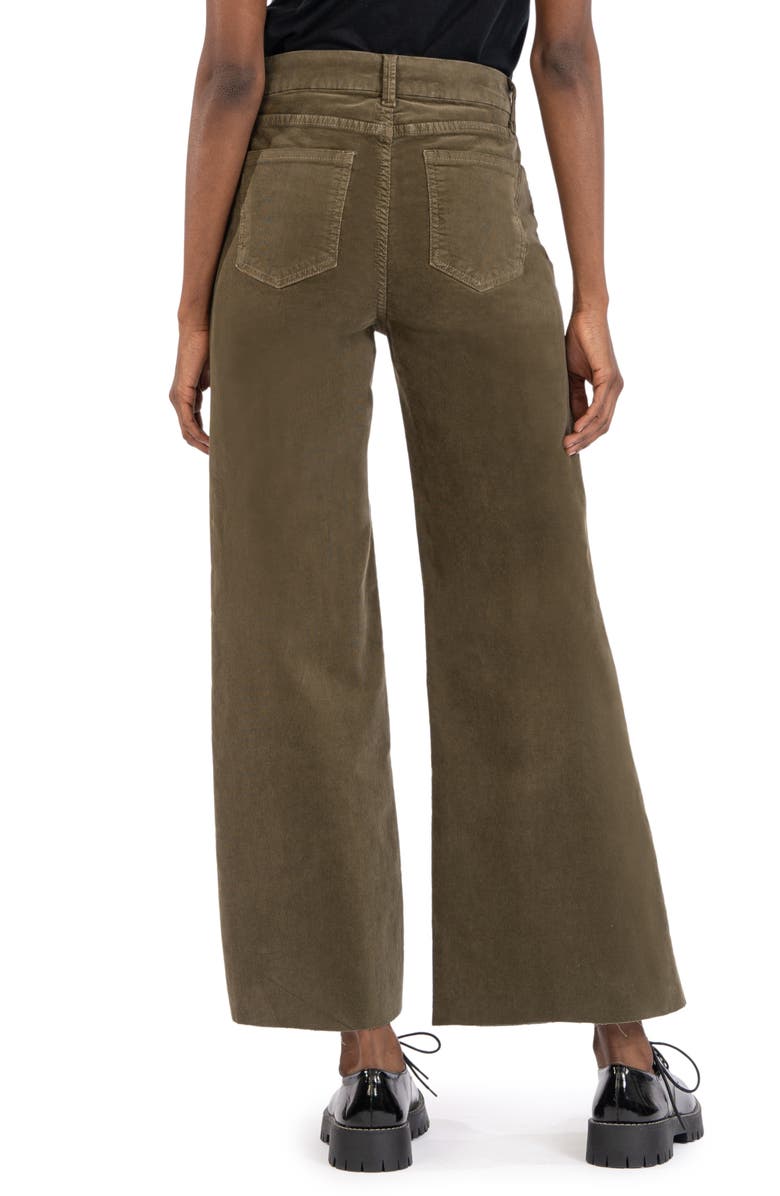 KUT from the Kloth Meg Fab Ab High Waist Wide Leg Jeans, Alternate, color, Moss