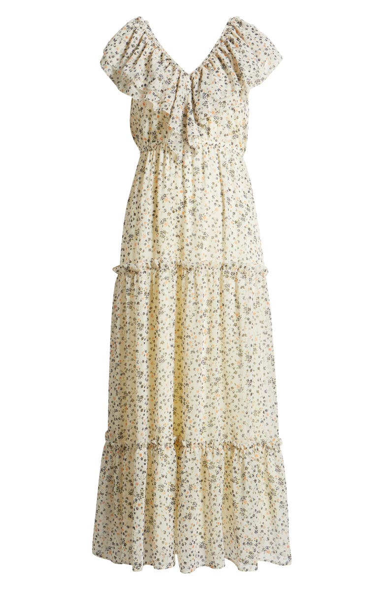 Julia Jordan Floral Tiered Dress, Alternate, color, Ivory Multi