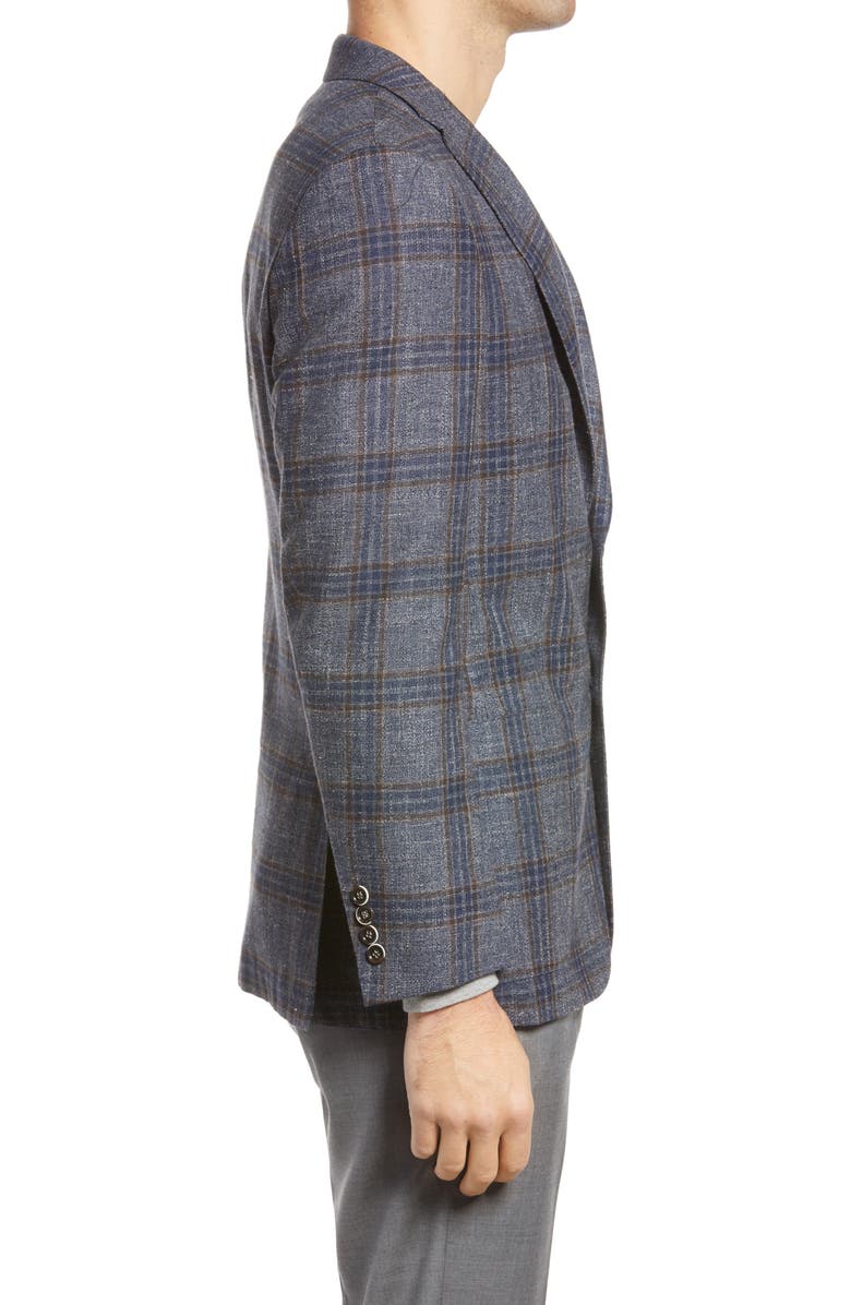 Hickey Freeman Classic Fit Plaid Wool Blend Sport Coat, Alternate, color,