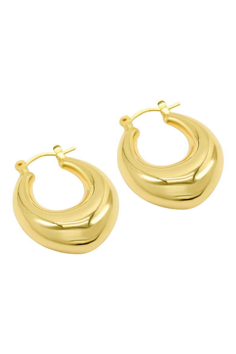 Domed Hoop Earrings, Main, color, GOLD