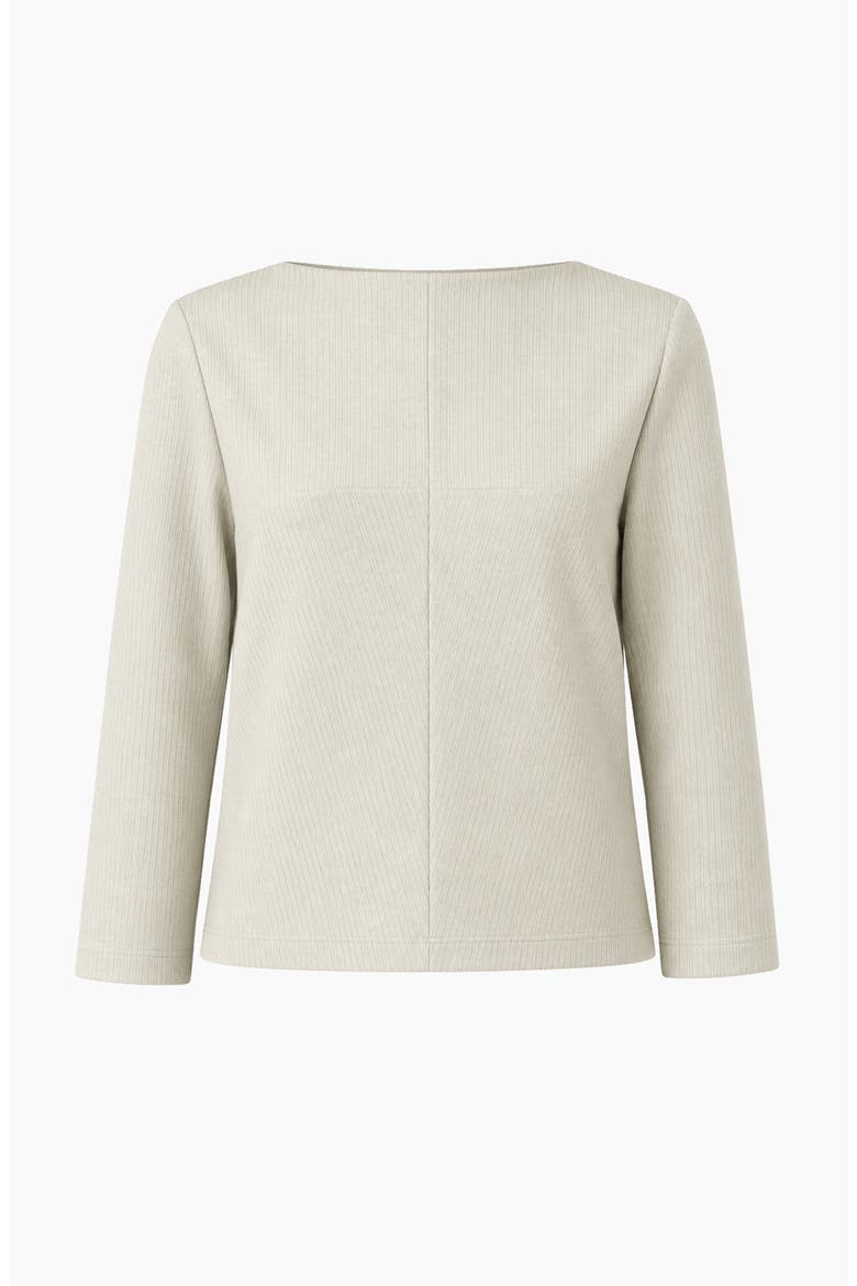 Boxy Long-sleeve Boat-neck Top, Alternate, color, Sand