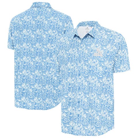 Men's Antigua Powder Blue St. Louis Cardinals Resort Button-Up Shirt