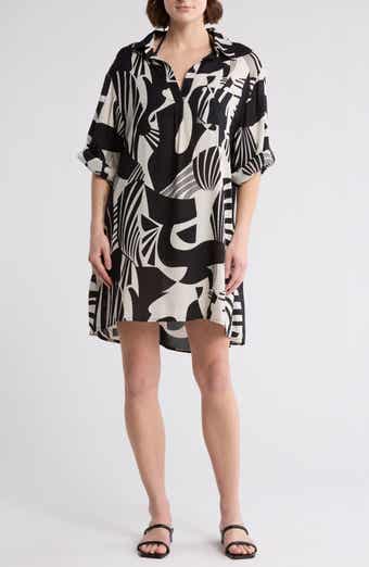 BOHO ME Print Long Sleeve Tunic Dress