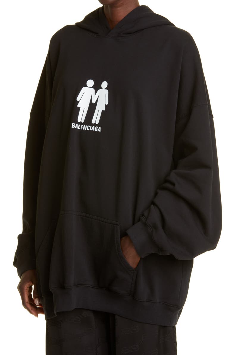 Balenciaga Pride 2022 Cotton Graphic Hoodie, Alternate, color, 