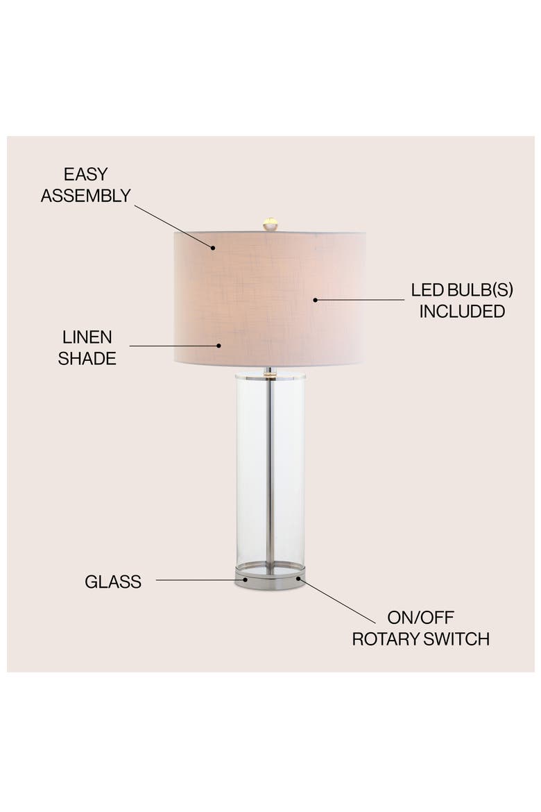 Collins 29.25" Glass LED Table Lamp, Alternate, color, Clear/Chrome