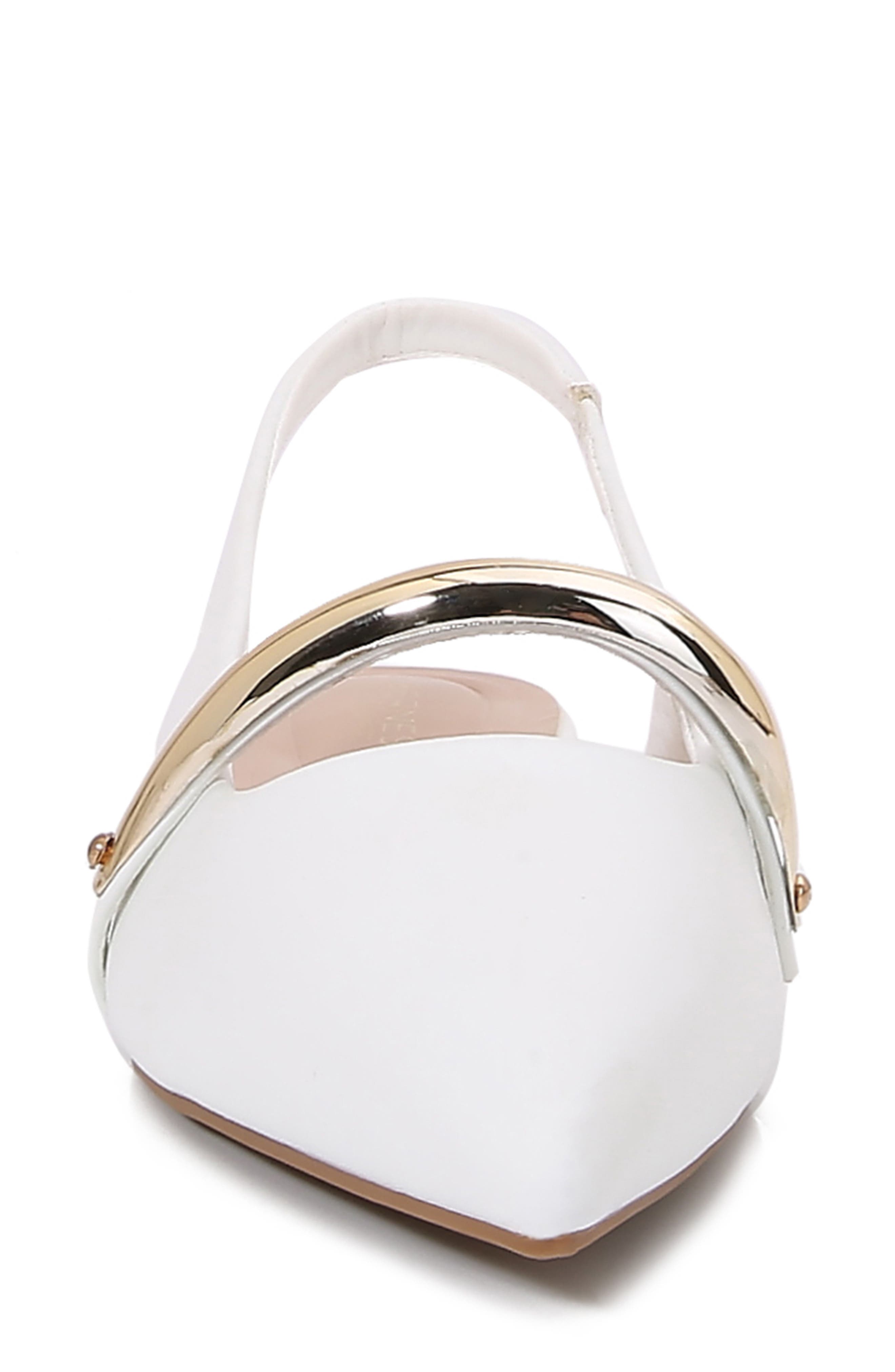 BERNESS Reina Slingback Flat, Alternate, color, White