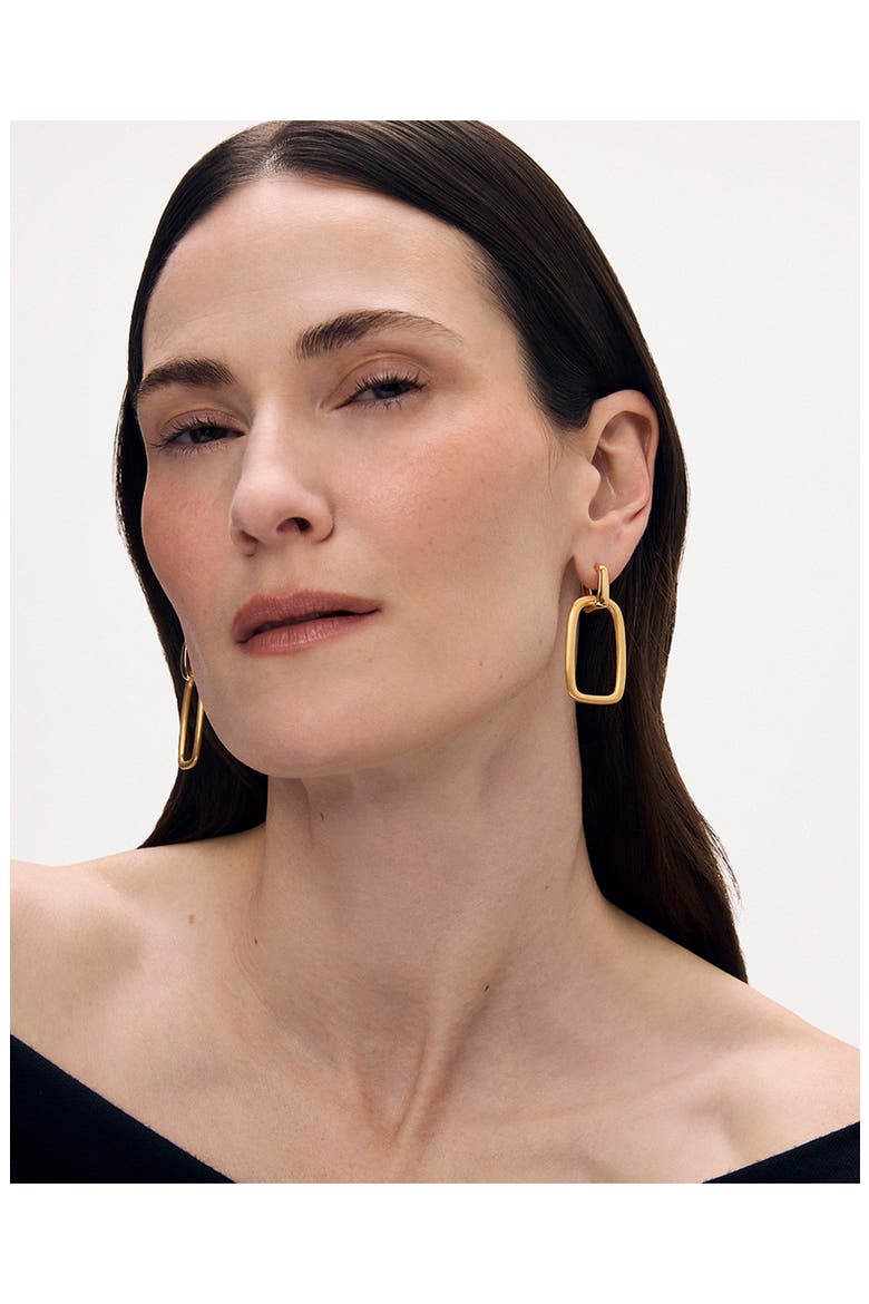 Montecito Drop Hoop Earrings, Alternate, color, GOLD