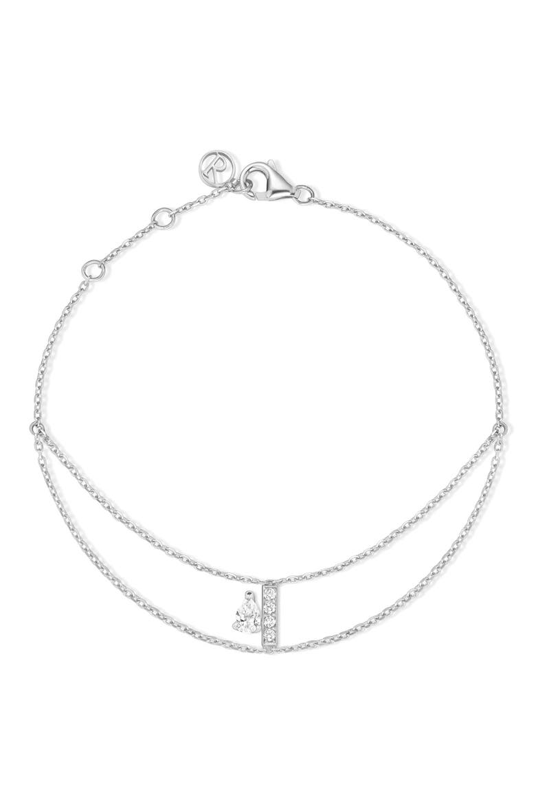 Diamond Letters Bracelet, Main, color, WHITE GOLD AND BLUE LACQUER