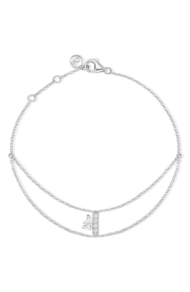 REPOSSI Diamond Letters Bracelet, Main, color, White Gold And Blue Lacquer