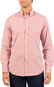 TailorByrd Micro Gingham Stretch Cotton Button-Up Shirt