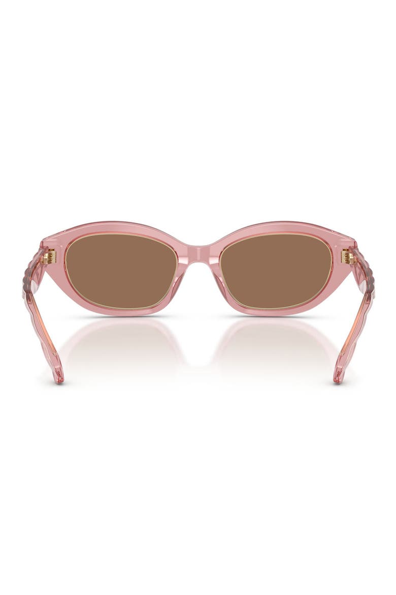 52mm Irregular Sunglasses, Alternate, color, TRANSPARENT PINK / DARK BROWN