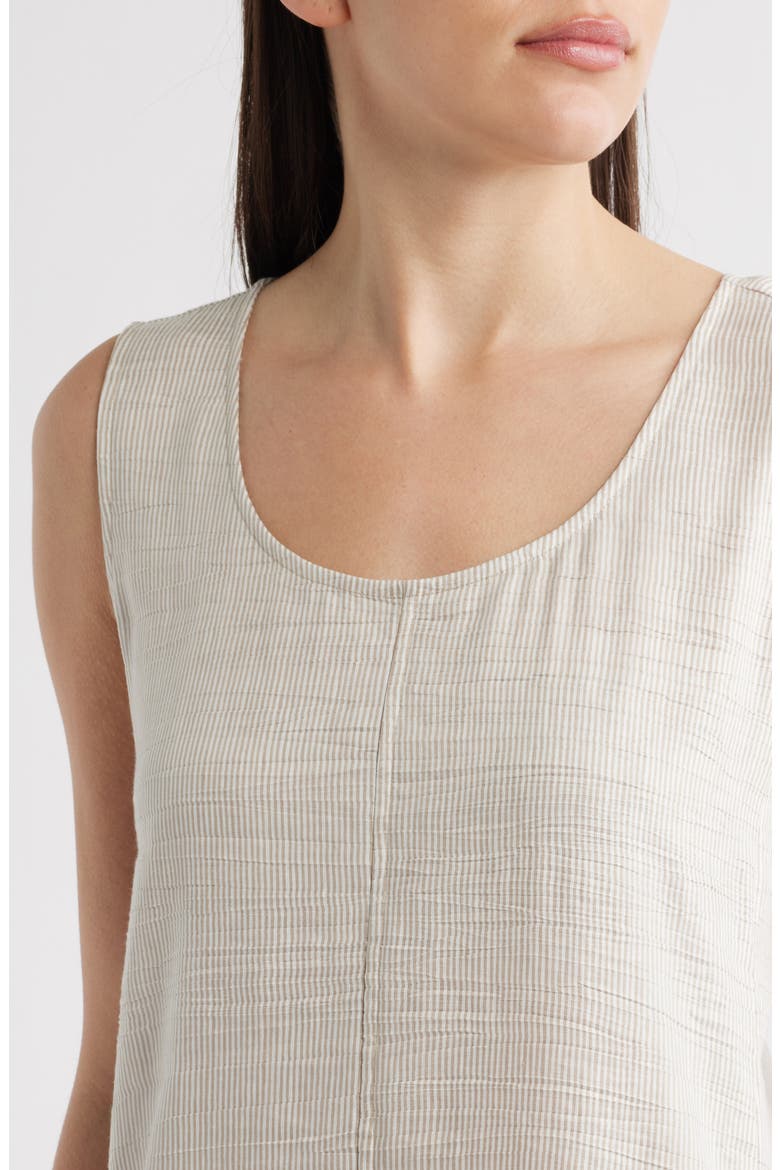 Scoop Neck Linen Blend Dress, Alternate, color, WHEAT