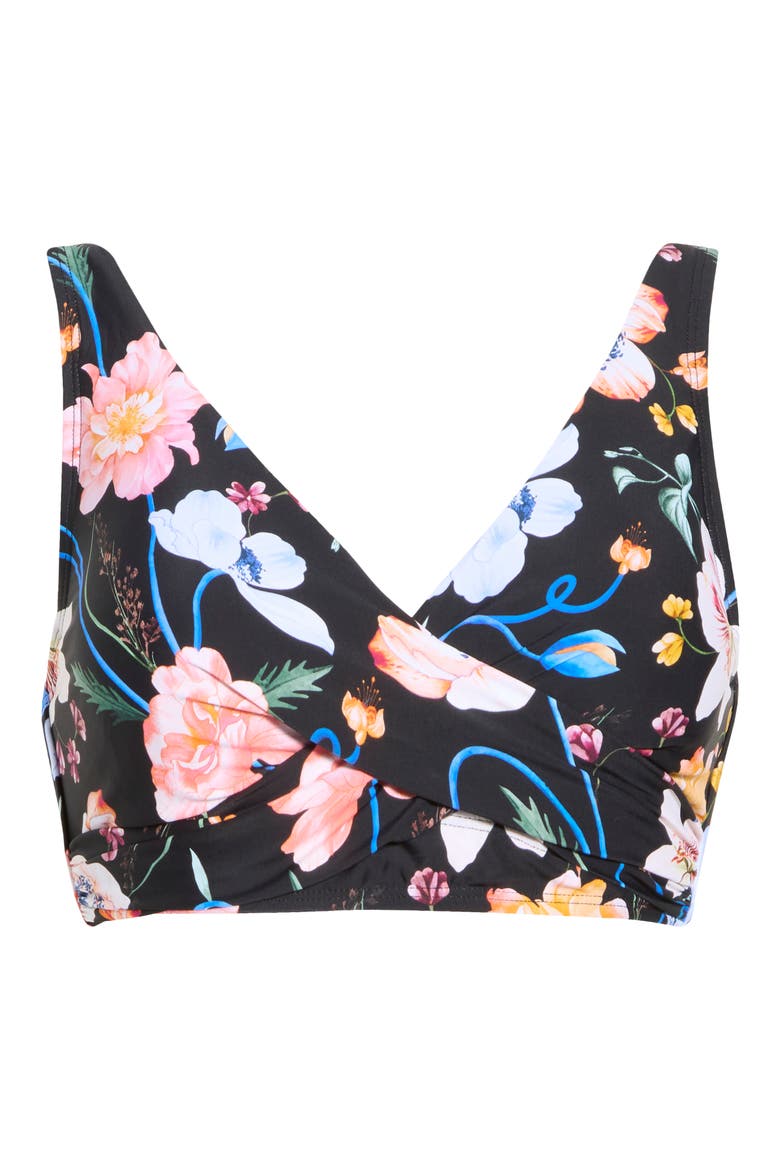Vera Surplice Underwire Bikini Top, Alternate, color, BLACK