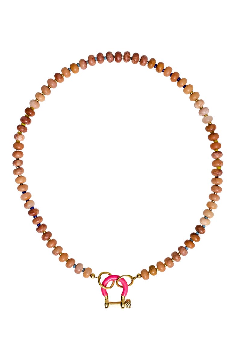 SHOP SPICY DAN Sadie Light Brown Quartz Gold Plated Necklace, Main, color, Light Brown