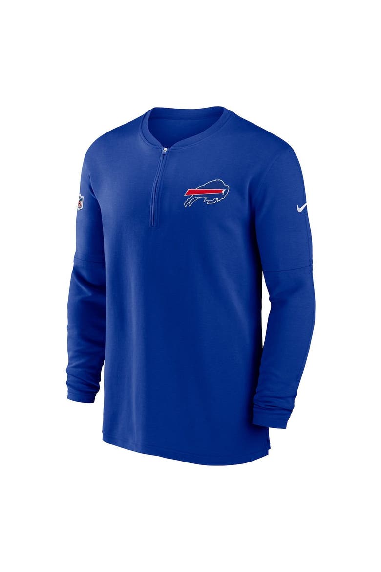 Men's Nike  Royal Buffalo Bills 2023 Sideline Performance Long Sleeve Tri-Blend Quarter-Zip Top, Alternate, color, Royal