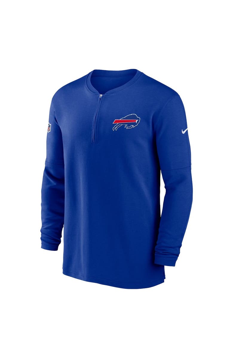 Nike Men's Nike  Royal Buffalo Bills 2023 Sideline Performance Long Sleeve Tri-Blend Quarter-Zip Top, Alternate, color, Royal