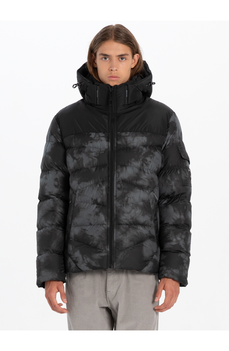 Point Zero ENGINEERED QUILTED PUFFER PRINTED JACKET, Main, color, Slate