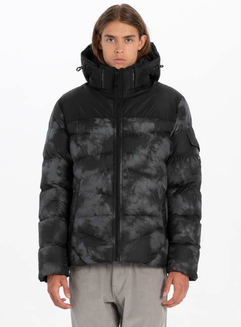 ENGINEERED QUILTED PUFFER PRINTED JACKET