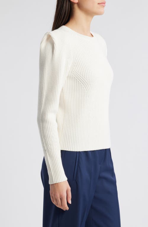 Hugo Boss Boss Frarimi Extended Shoulder Crewneck Sweater In Soft Cream