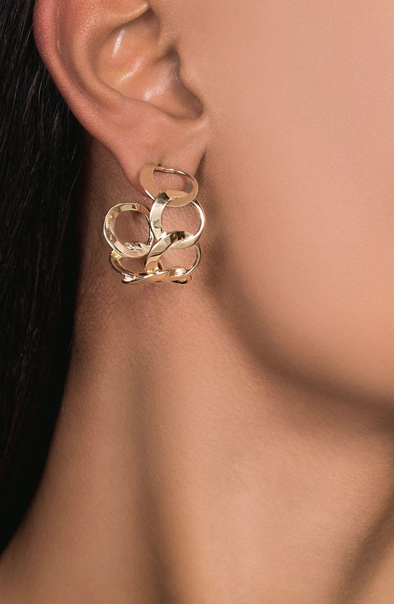 LANA Jewelry Casino Wide Bond Hoop Earrings, Alternate, color, 