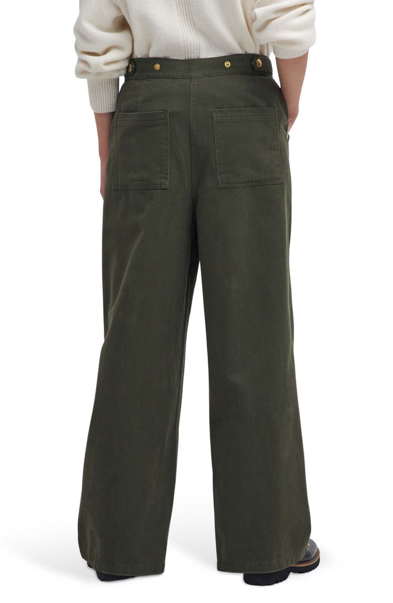 Barbour Allerston High Waist Utility Wide Leg Pants, Alternate, color, Olive