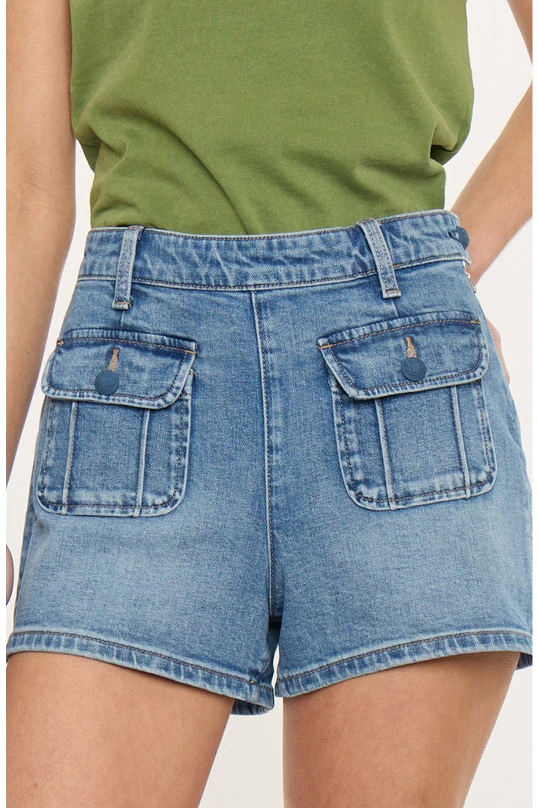 Sharon High Rise Shorts, Alternate, color, Medium Wash