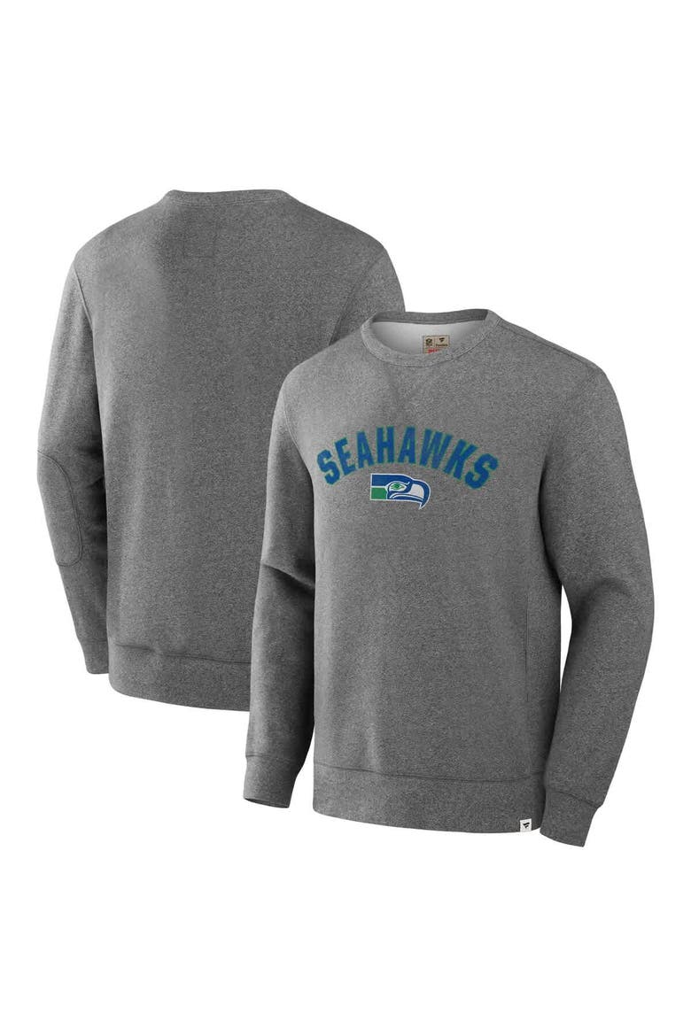 Men's Fanatics  Heather Gray Seattle Seahawks Loop Terry Pullover Sweatshirt, Alternate, color, Heather Gray