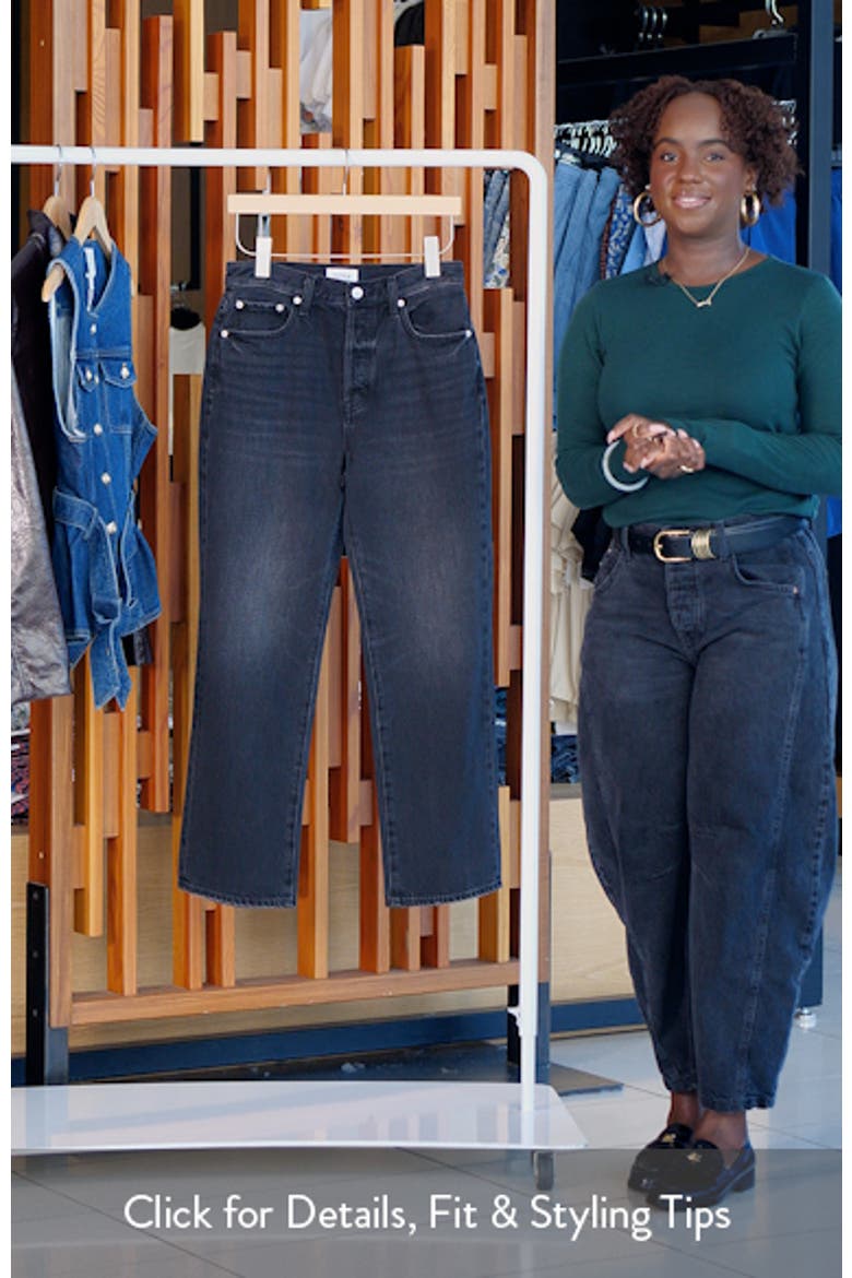Cassie High Waist Distressed Hem Straight Leg Jeans video