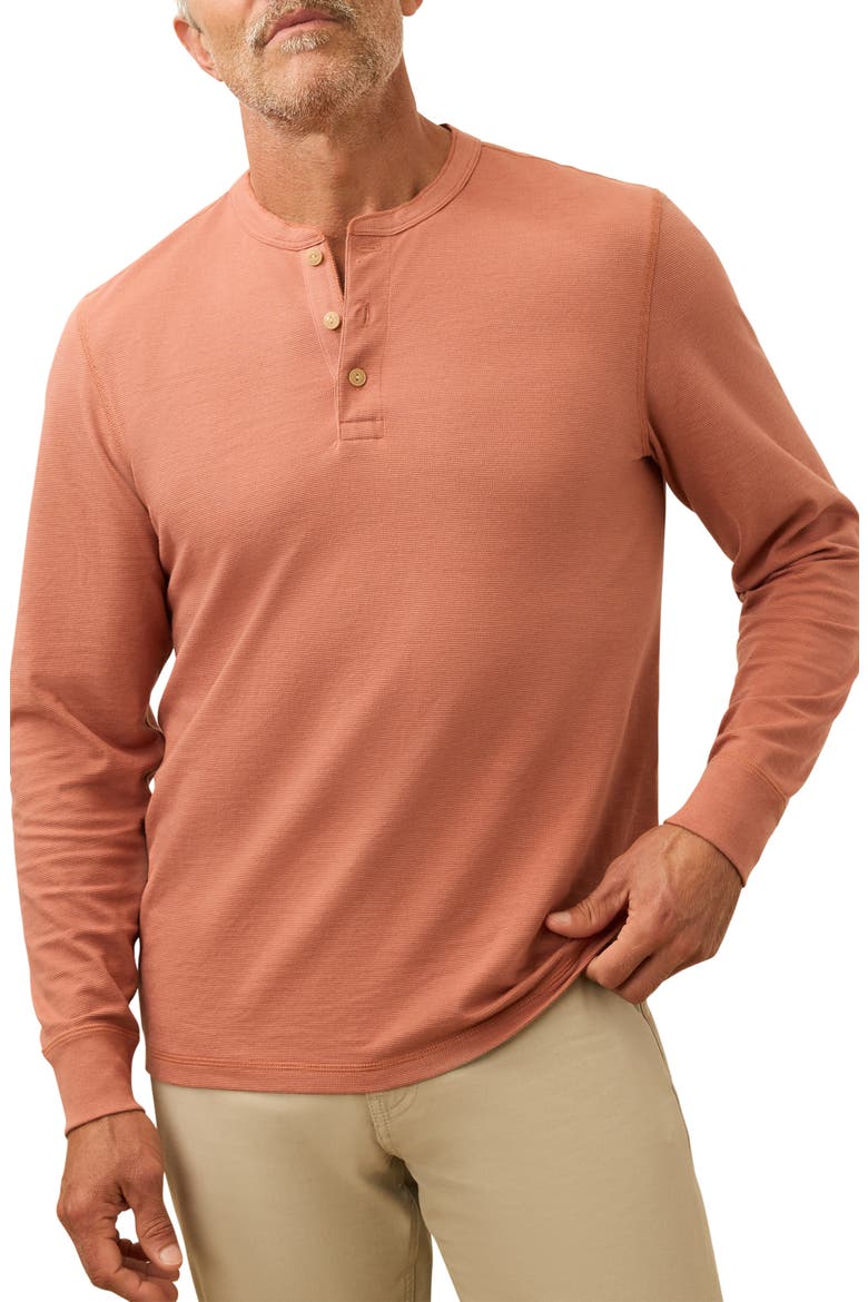 Long Sleeve Waffle Henley, Main, color, DUSTY SIENNA