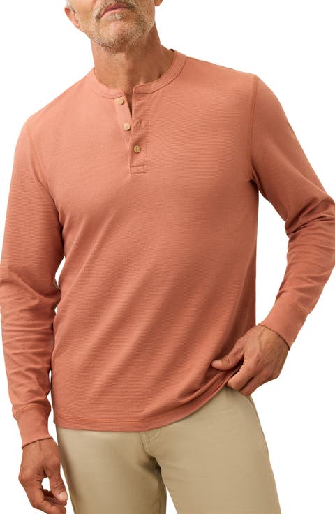 Long Sleeve Waffle Henley