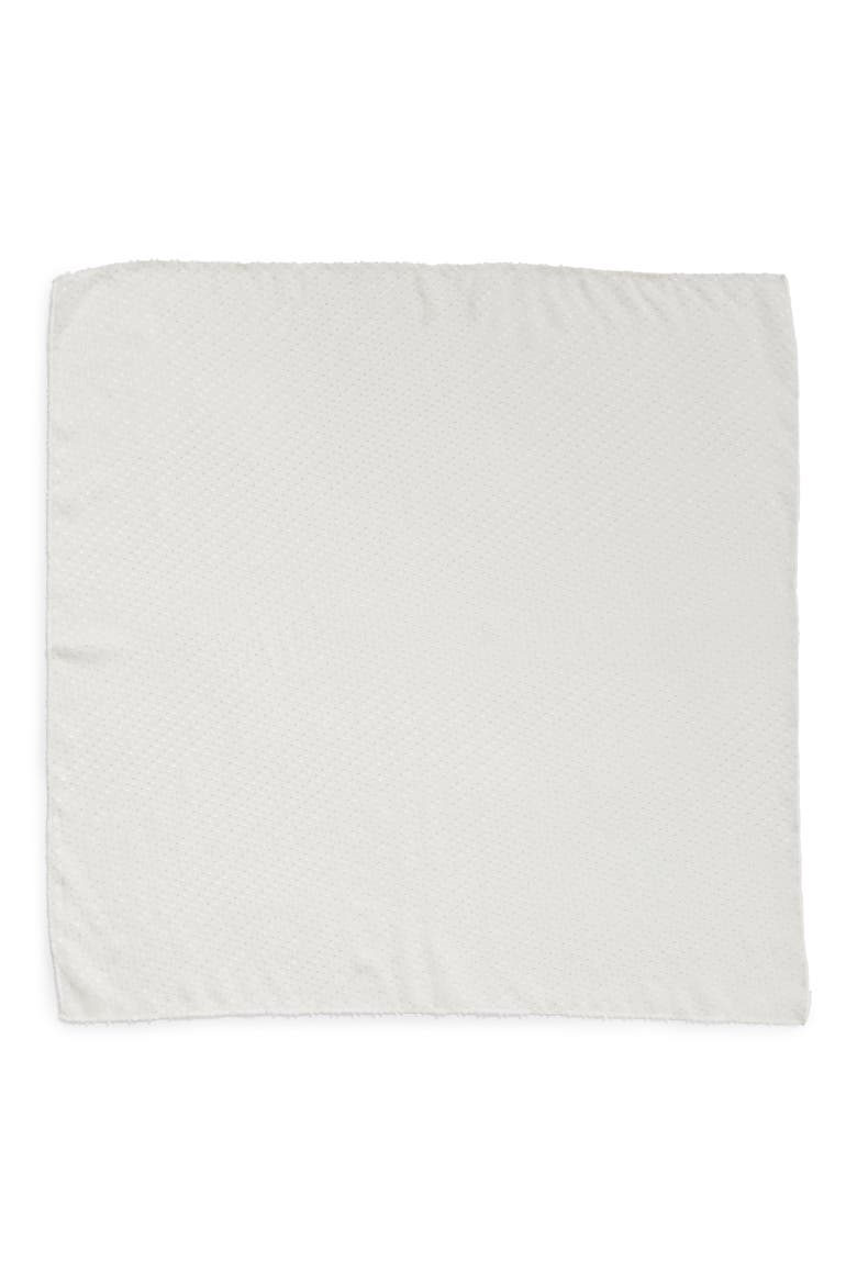 Swiss Dot Square Silk Blend Scarf, Alternate, color, WHITE