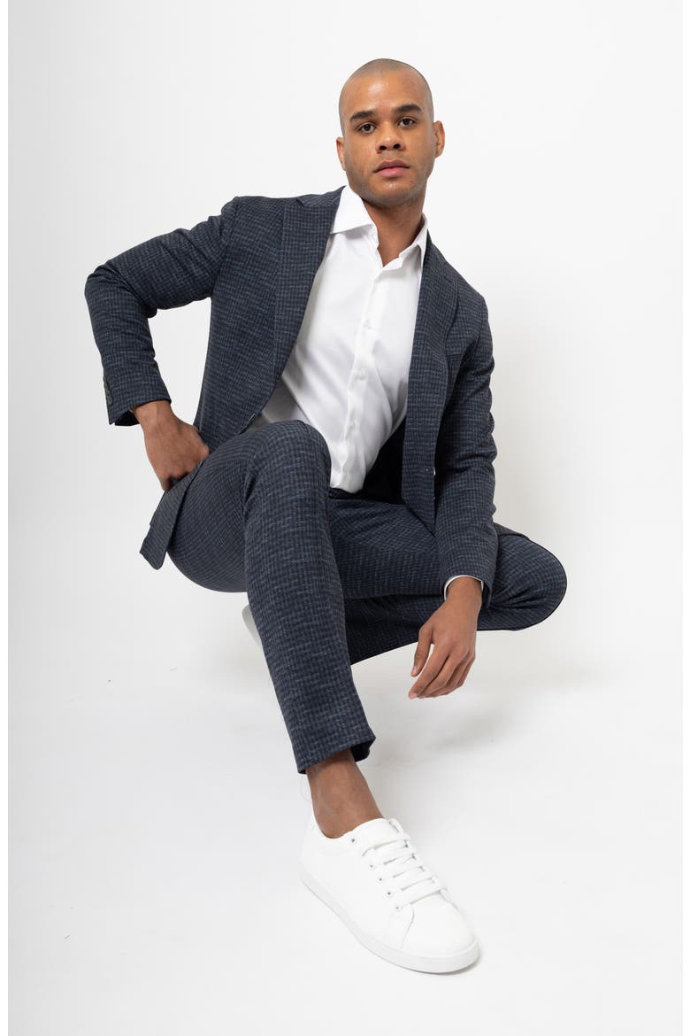 Jacob Sport Check Slim Fit Suit, Alternate, color, NAVY