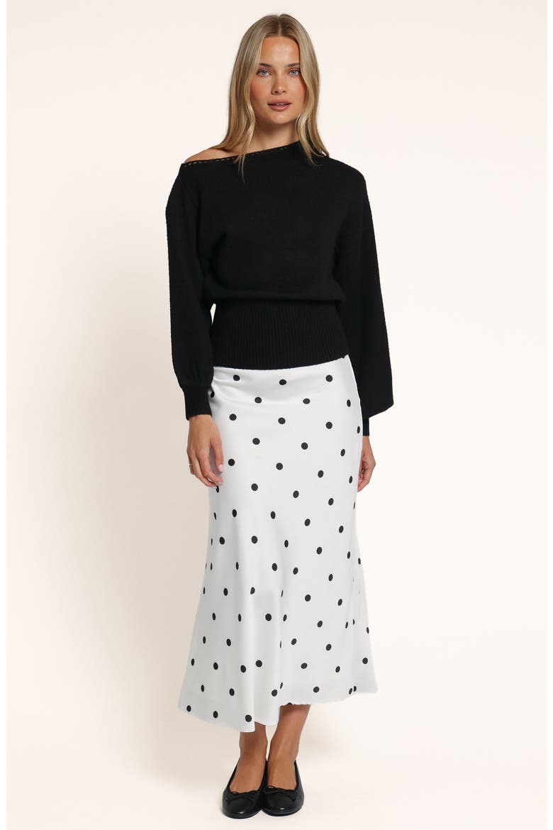 Zinnia Off Shoulder Sweater, Alternate, color, BLACK