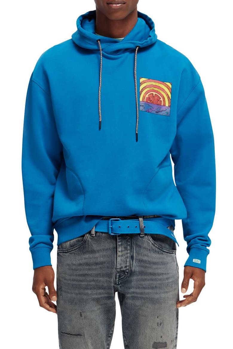 Felpa Cotton Hoodie, Main, color, IRIS BLUE