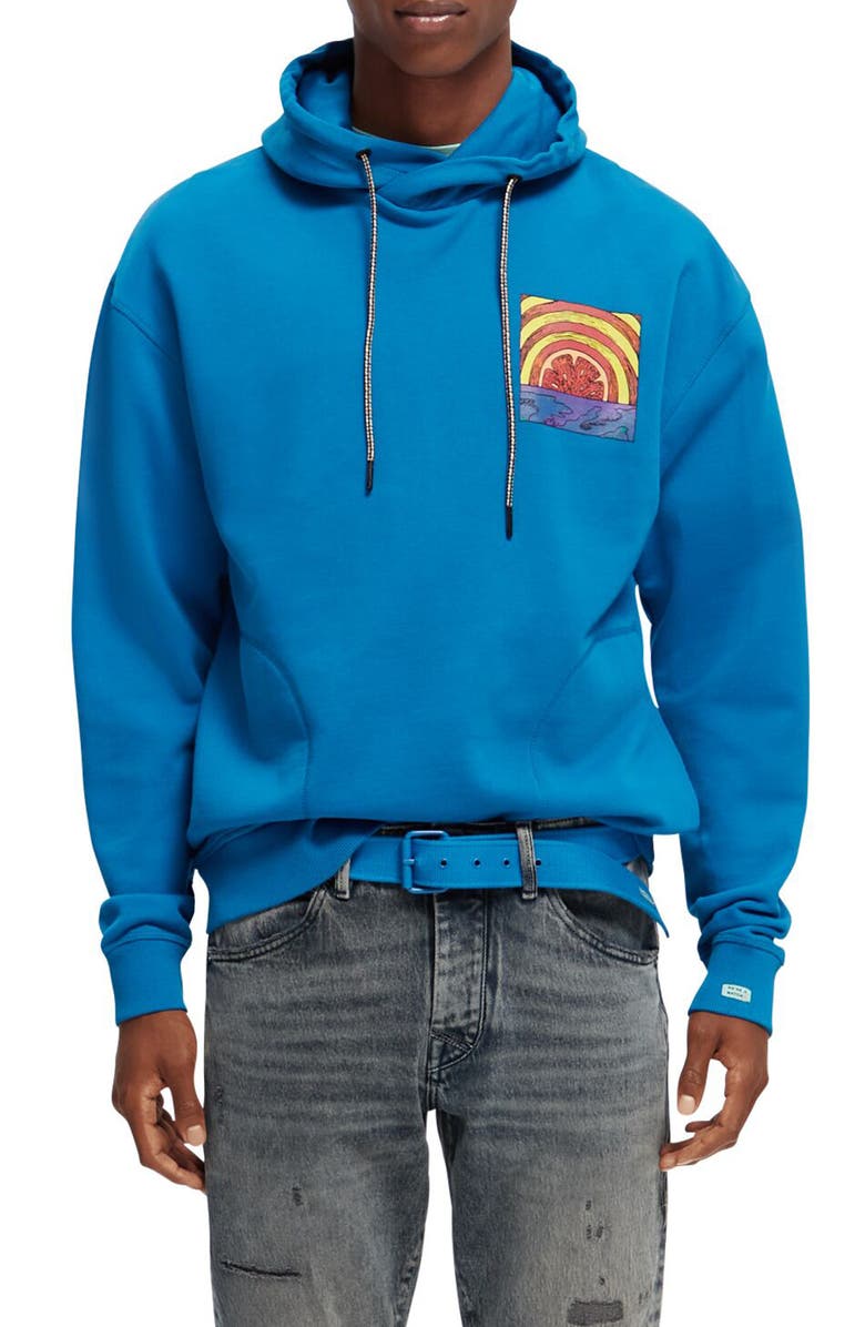 Scotch & Soda Felpa Cotton Hoodie, Main, color, 