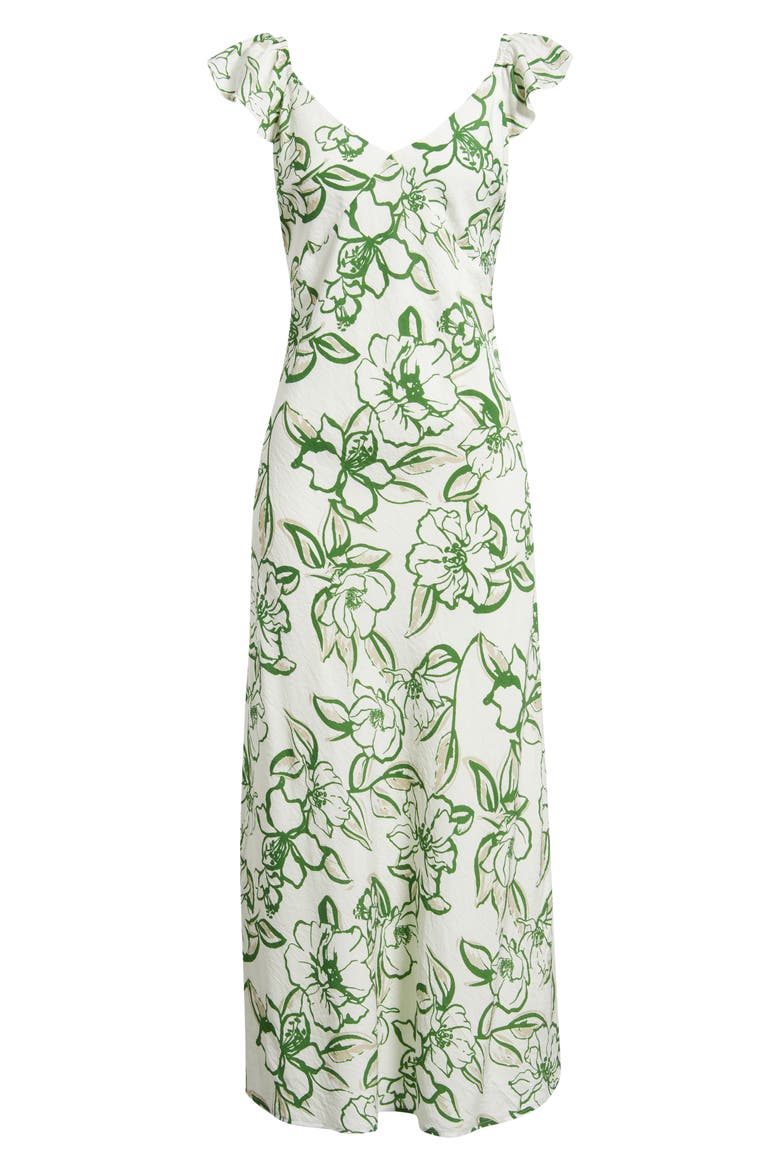 Petal Sketch Maxi Dress, Alternate, color, CLOVER