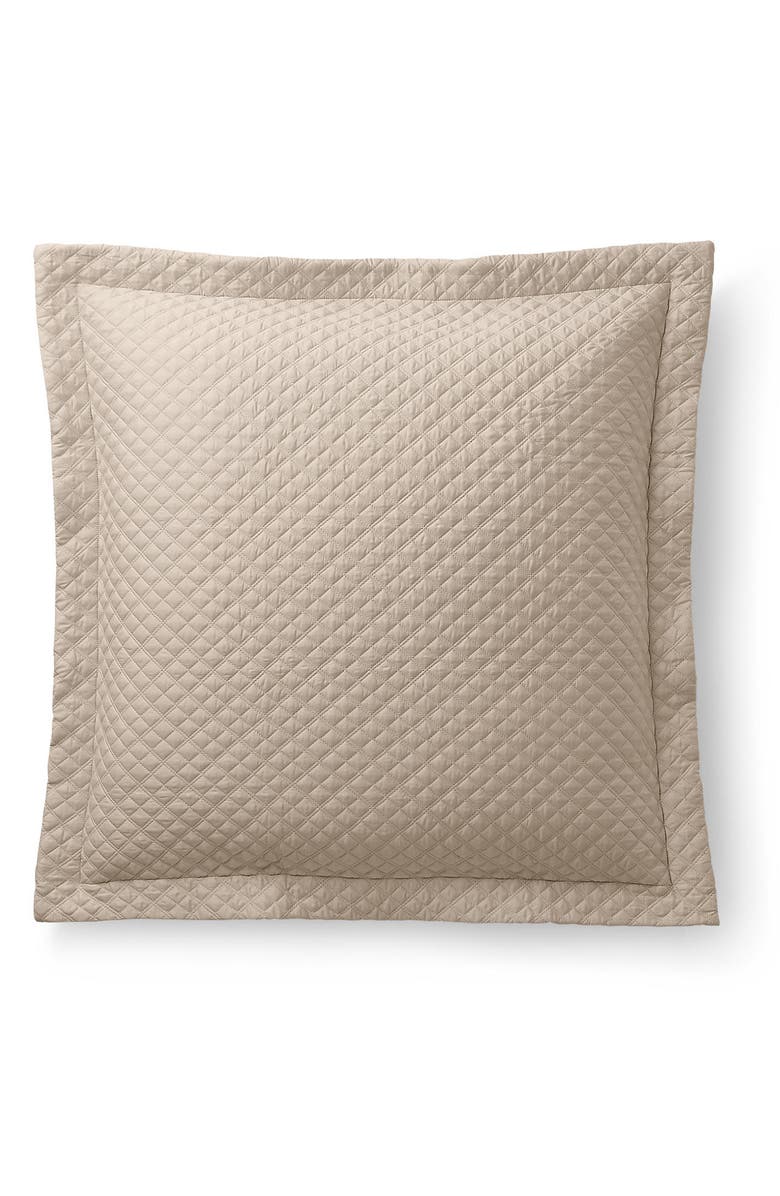 Ralph Lauren Argyle Quilted Organic Cotton Sateen Sham, Main, color, Coastal Sand