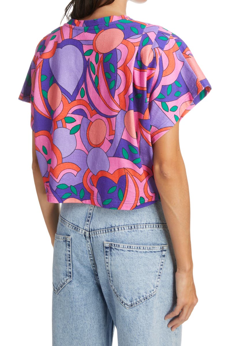 Isabel Marant Zinalia Abstract Print Cotton Crop Top, Alternate, color, 