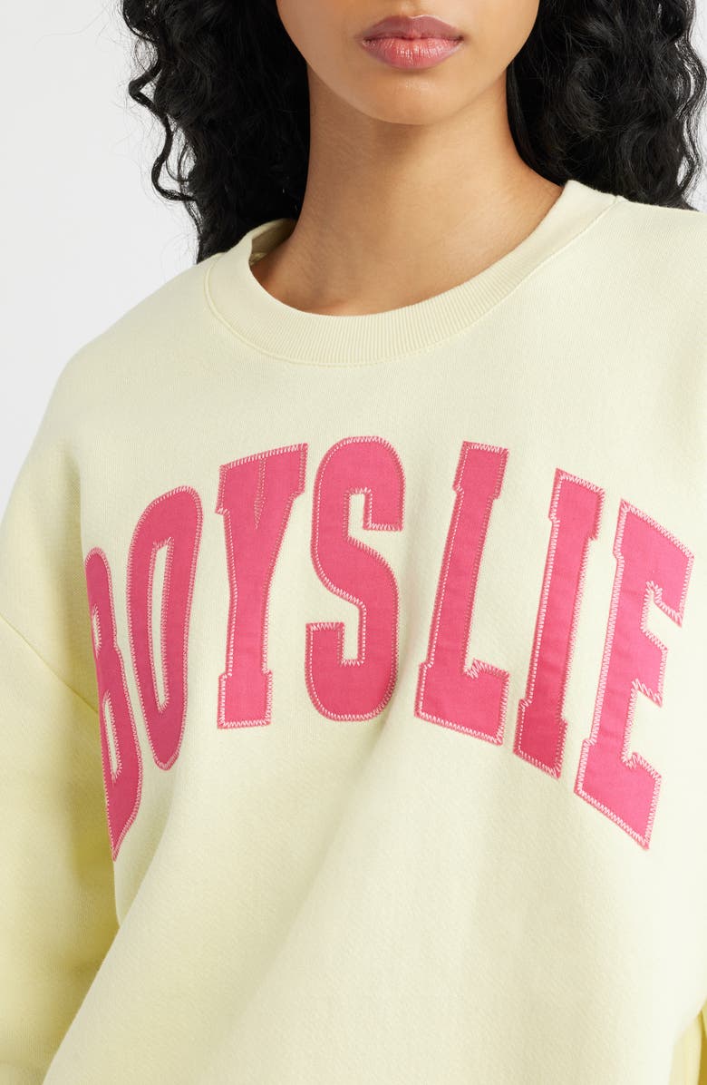 BOYS LIE Razzle Dazzle V2 Kara Crewneck Sweatshirt, Alternate, color, Yellow