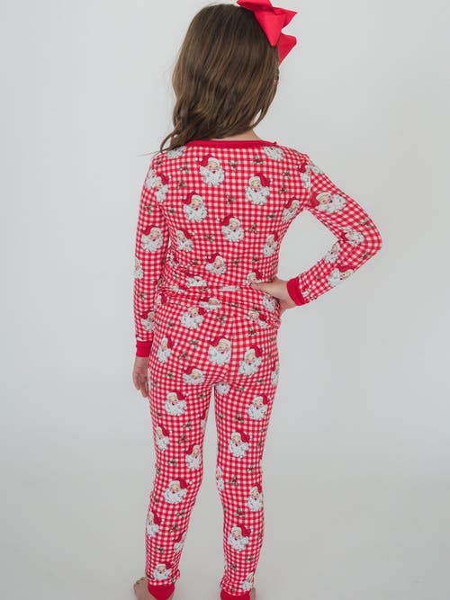 Rufflebutts Girls Softsnooze Ruffle Long Sleeve Pajama Set In Red