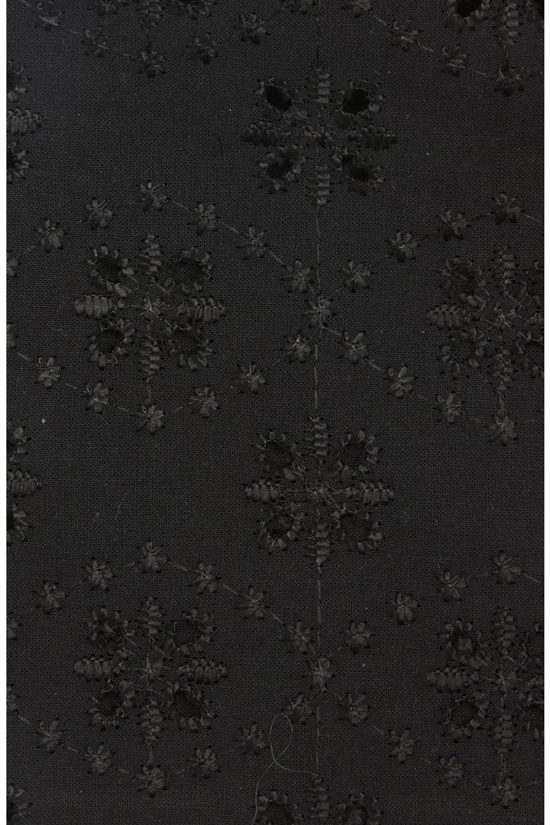 Broderie Anglaise Cotton Pocket Square, Alternate, color, BLACK
